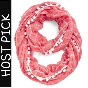 Modcloth Coral Pom It Up Circle Scarf